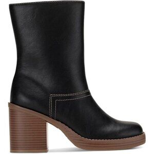 Sun + Stone Women's Denverr Mid-Calf Boots Faux Leather Black Size 9 Medium